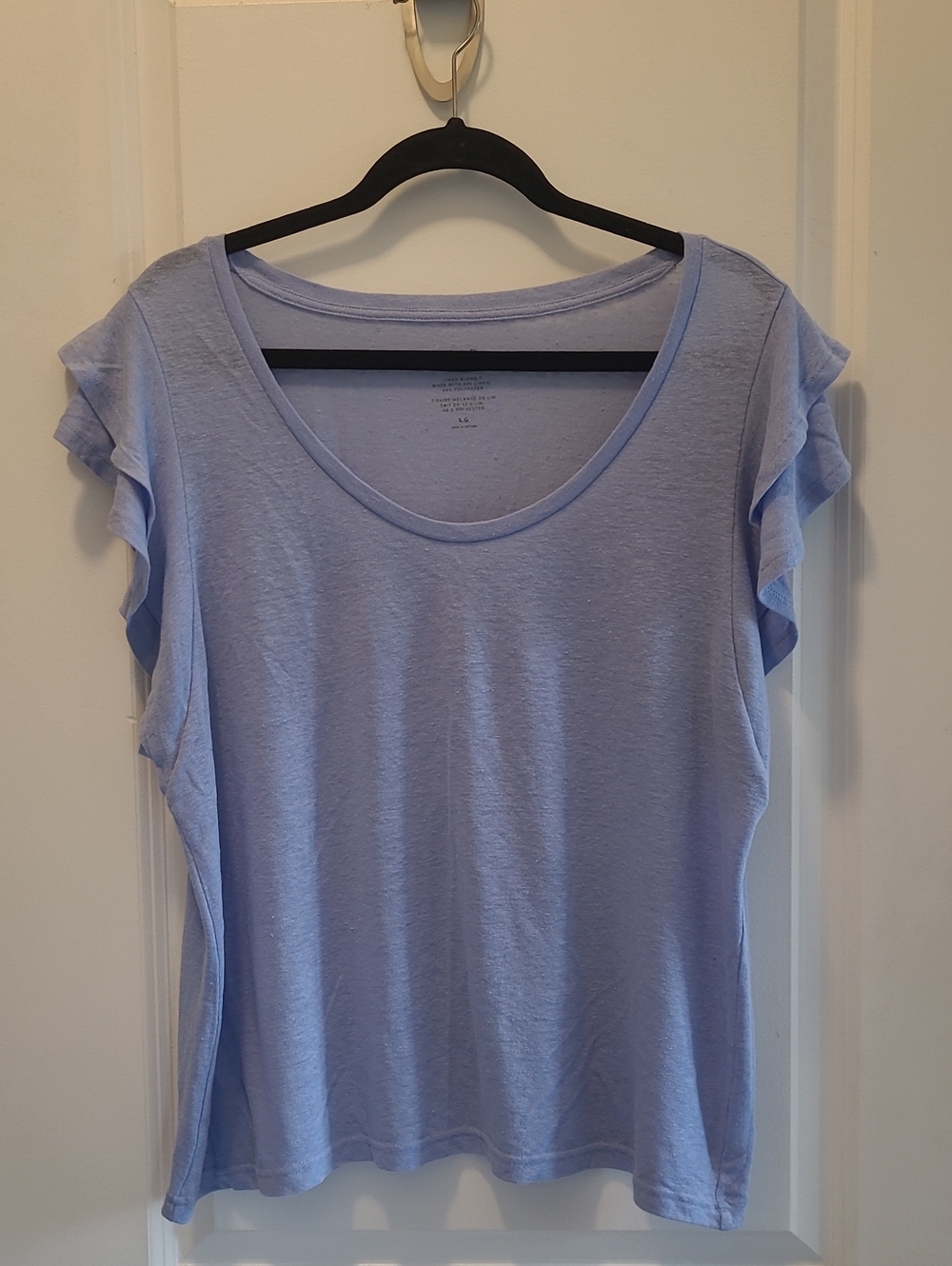 GAP Light Blue Ruffle Cap Sleeve Scoop Neck Tank